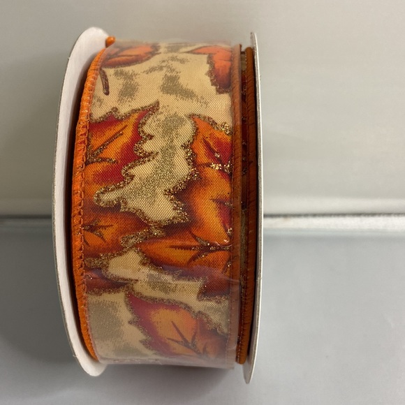 1.5 inch Fall Wired Ribbon - Picture 3 of 4